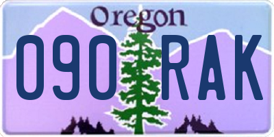 OR license plate 090RAK