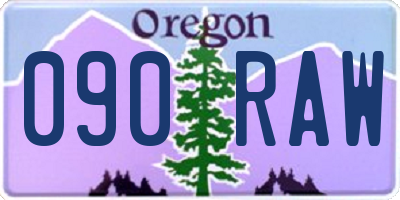 OR license plate 090RAW