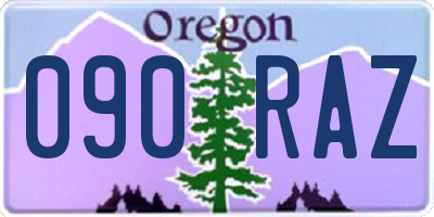 OR license plate 090RAZ