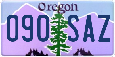 OR license plate 090SAZ