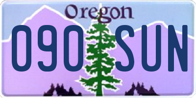 OR license plate 090SUN
