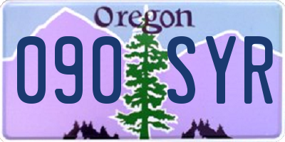 OR license plate 090SYR