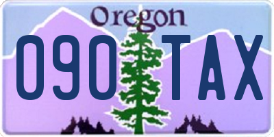 OR license plate 090TAX
