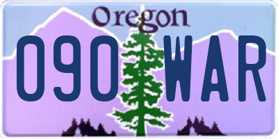 OR license plate 090WAR