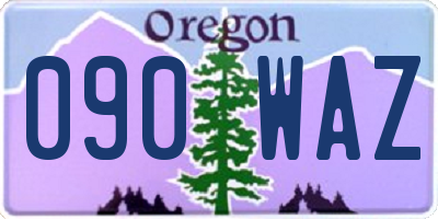 OR license plate 090WAZ