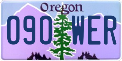 OR license plate 090WER