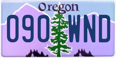 OR license plate 090WND