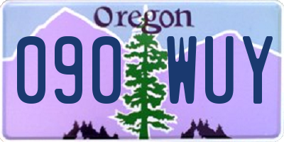OR license plate 090WUY