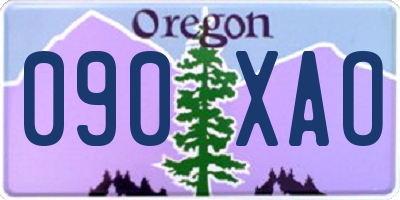 OR license plate 090XAO
