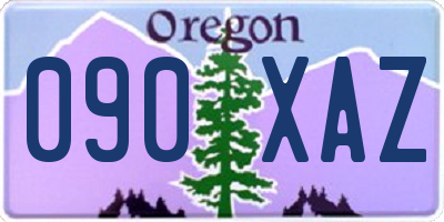 OR license plate 090XAZ