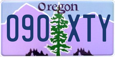 OR license plate 090XTY