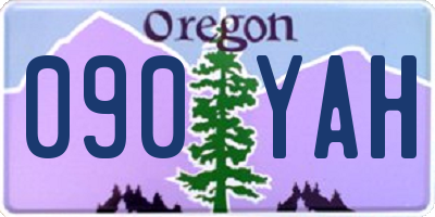 OR license plate 090YAH