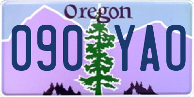 OR license plate 090YAO