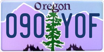 OR license plate 090YOF