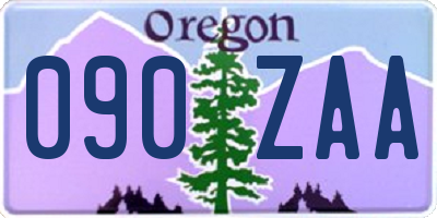 OR license plate 090ZAA