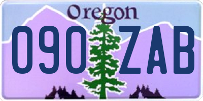 OR license plate 090ZAB