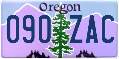 OR license plate 090ZAC