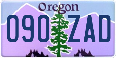 OR license plate 090ZAD