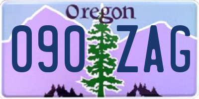 OR license plate 090ZAG
