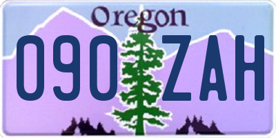 OR license plate 090ZAH