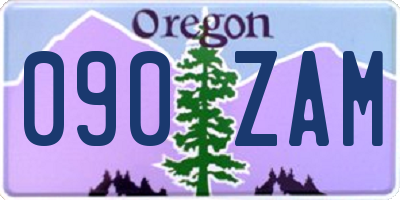 OR license plate 090ZAM