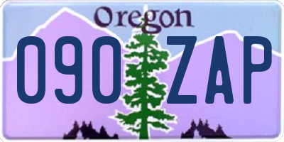 OR license plate 090ZAP