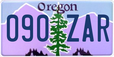 OR license plate 090ZAR