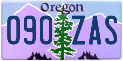 OR license plate 090ZAS