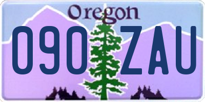 OR license plate 090ZAU