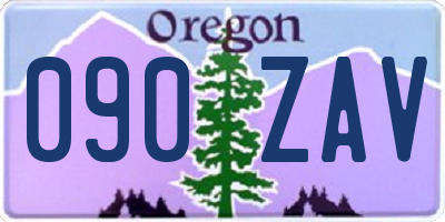 OR license plate 090ZAV