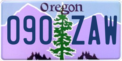 OR license plate 090ZAW