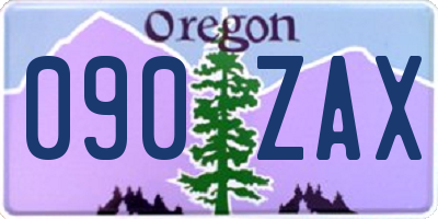 OR license plate 090ZAX