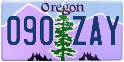 OR license plate 090ZAY