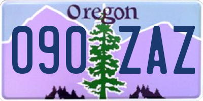 OR license plate 090ZAZ