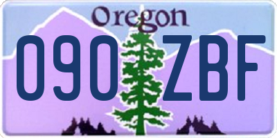 OR license plate 090ZBF