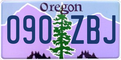 OR license plate 090ZBJ