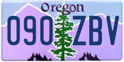 OR license plate 090ZBV