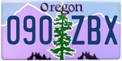 OR license plate 090ZBX