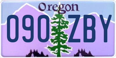 OR license plate 090ZBY