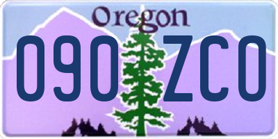 OR license plate 090ZCO