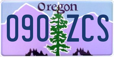 OR license plate 090ZCS