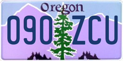 OR license plate 090ZCU