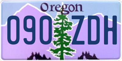 OR license plate 090ZDH