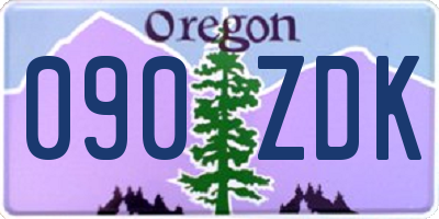 OR license plate 090ZDK