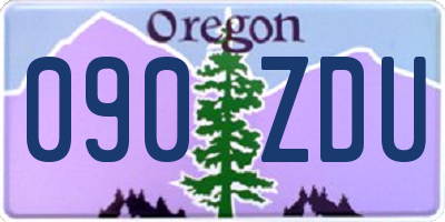 OR license plate 090ZDU