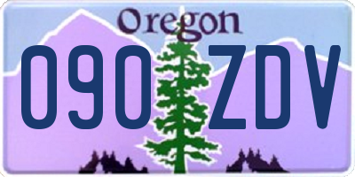 OR license plate 090ZDV