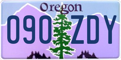 OR license plate 090ZDY