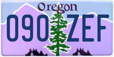 OR license plate 090ZEF