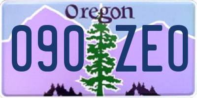 OR license plate 090ZEO