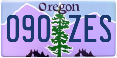 OR license plate 090ZES
